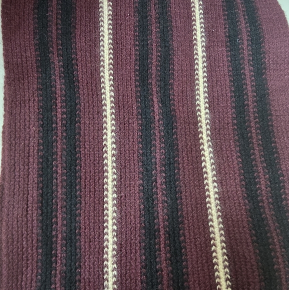 Burberry Burgundy and Black Cashmere Scarf